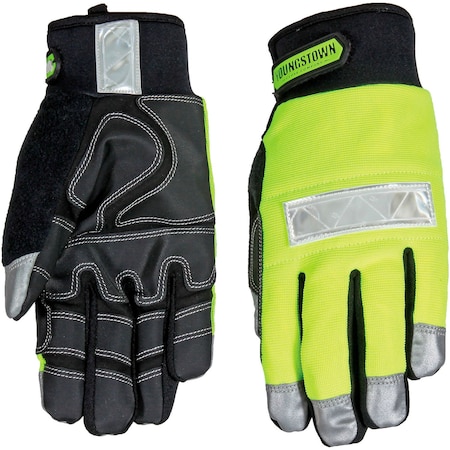 Youngstown Glove High Visibility Performance Gloves, Safety Lime, Winter, Extra Large, Lime/Black, PR 08-3710-10-XL